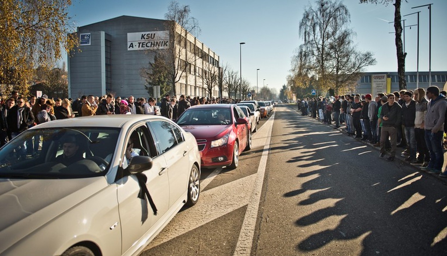 Trauerfahrt für Paul Walker in Wohlen im letzten Dezember.