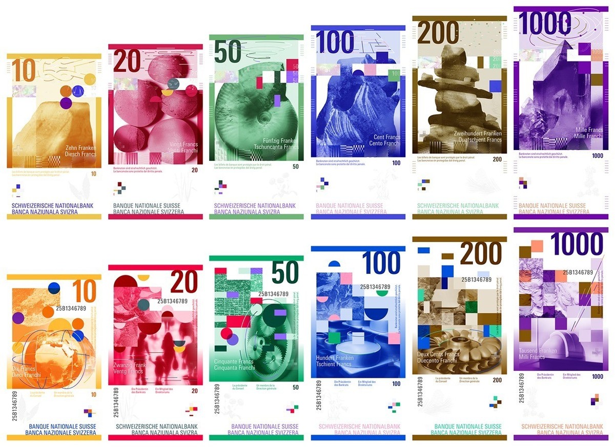 Nouveau billet de banque suisse, concept C.