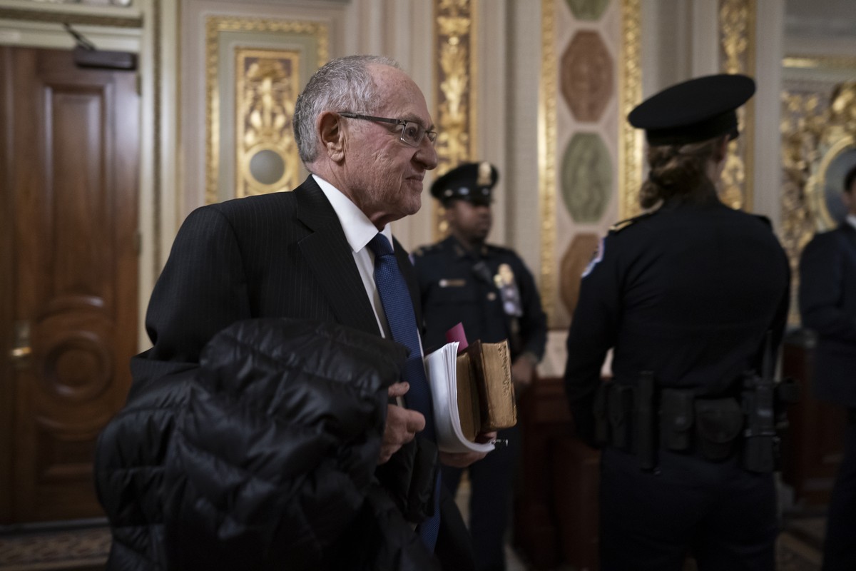 Attorney Alan Dershowitz arrives at the Senate to join President Donald Trump's legal team during the impeachment trial of the president on charges of abuse of power and obstruction of Congress,  ...