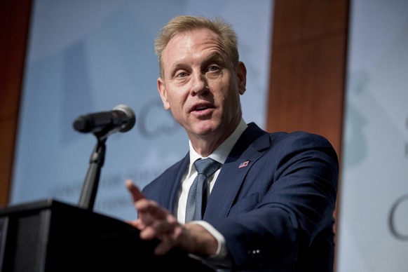 FILE - In this March 20, 2019 file photo, Acting Defense Secretary Patrick Shanahan speaks at the Center for Strategic and International Studies in Washington. Shanahan is set to deliver the commencem ...