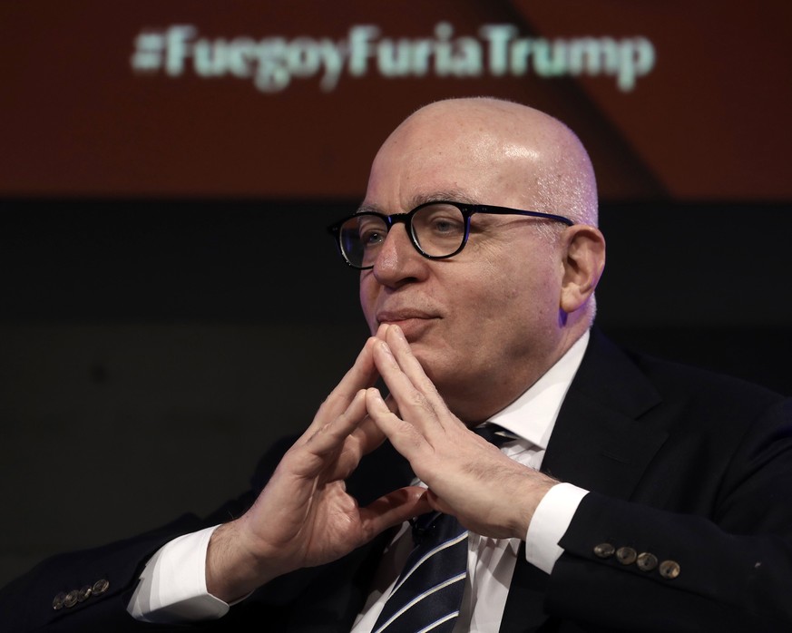 epa06542372 US writer Michael Wolff present the Spanish edition of his book &#039;Fire and Fury&#039; that is based on the testimonies of senior White House officials on US President Donald Trump, in  ...