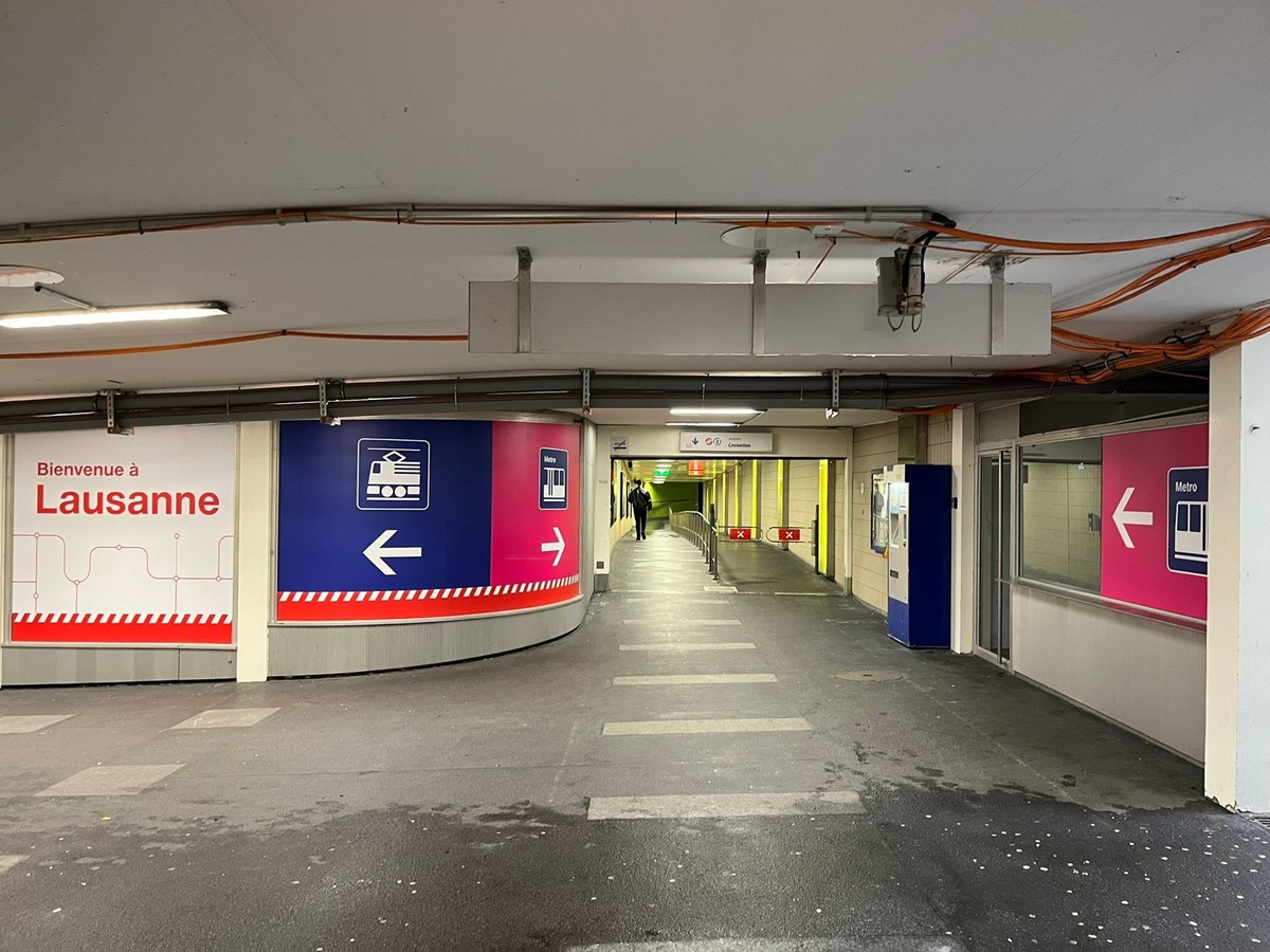 Le passage sous-voie dans la gare de Lausanne.