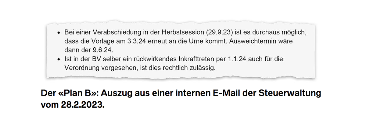 Auszug aus einer internen E-Mail, welche der WOZ vorliegt.