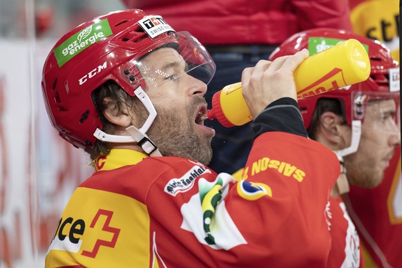 Biels Beat Forster waehrend einem Vorbereitungsspiel der National League zwischen dem EHC Biel und dem HC Davos, am Mittwoch 23. September 2020 in der Tissot Arena in Biel. (KEYSTONE/Marcel Bieri)