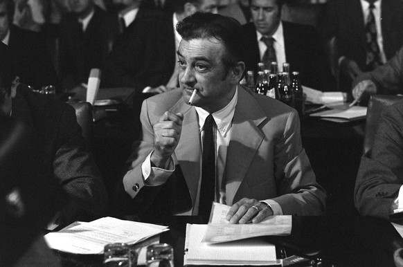 Präsident Horst Gregorio Canellas (Kickers Offenbach) während der Gerichtsverhandlung zum Bundesligaskandal der Saison 1971 1972 Fußball 1. BL Herren Saison 1970 1971, Offenbacher Kickers, Fußballhist ...