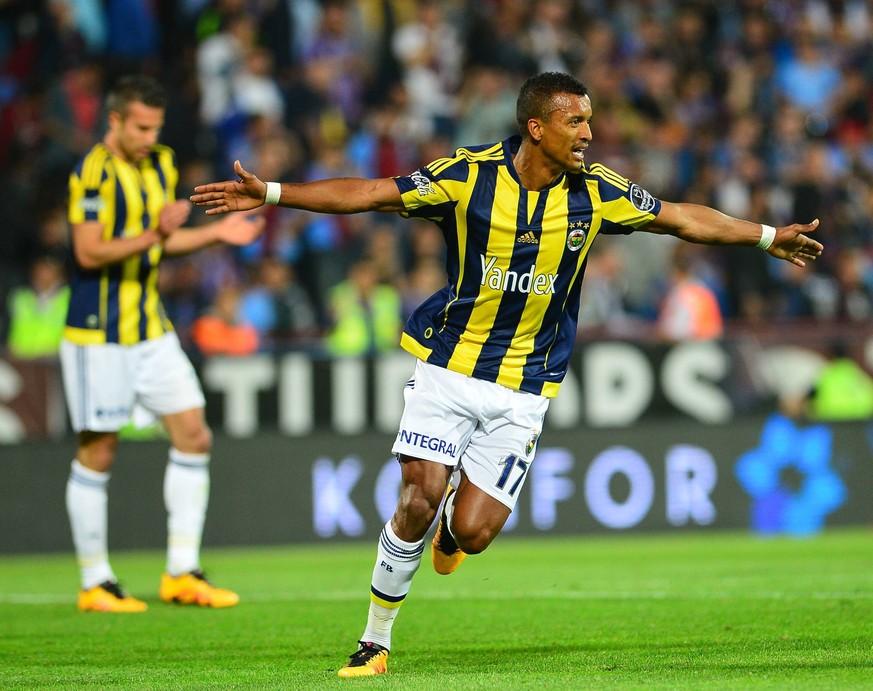 Turkey superlig match between Trabzonspor and Fenerbahce at Avni ker Stadium in Trabzon , Turkey , on April 24 , 2016. The score of 88 minutes : Tranzonspor 0 - Fenerbahce 4 Pictured: Luis Nani of Fen ...
