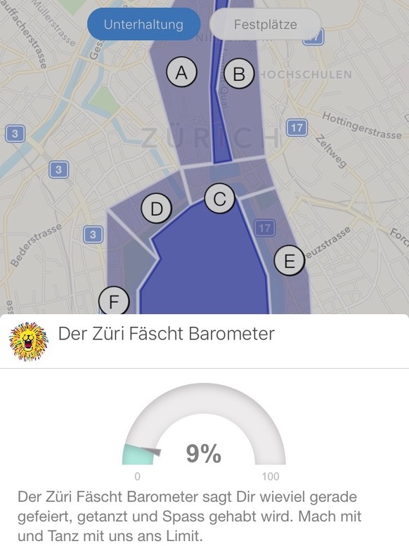 Noch ist das Züri-Fäscht-Tanzbarometer niedrig.