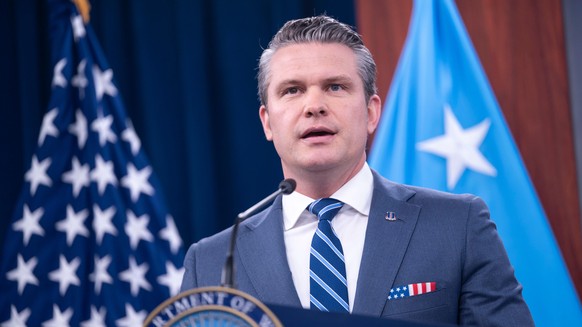 Defense Secretary Pete Hegseth speaks to members of the media during a press briefing at the Pentagon, Thursday, April 16, 2026 in Washington. (AP Photo/Kevin Wolf)
Pete Hegseth