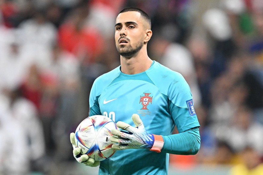 epa10352888 Goalkeeper Diogo Costa of Portugal during the FIFA World Cup 2022 round of 16 soccer match between Portugal and Switzerland at Lusail Stadium in Lusail, Qatar, 06 December 2022. EPA/Nousha ...
