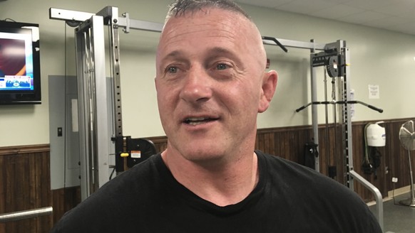 FILE - In this May 15, 2018 file photo, Richard Ojeda talks at a gym in Logan, W.Va. The retired Army paratrooper and West Virginia lawmaker who formalized his campaign for the presidency on Veterans  ...