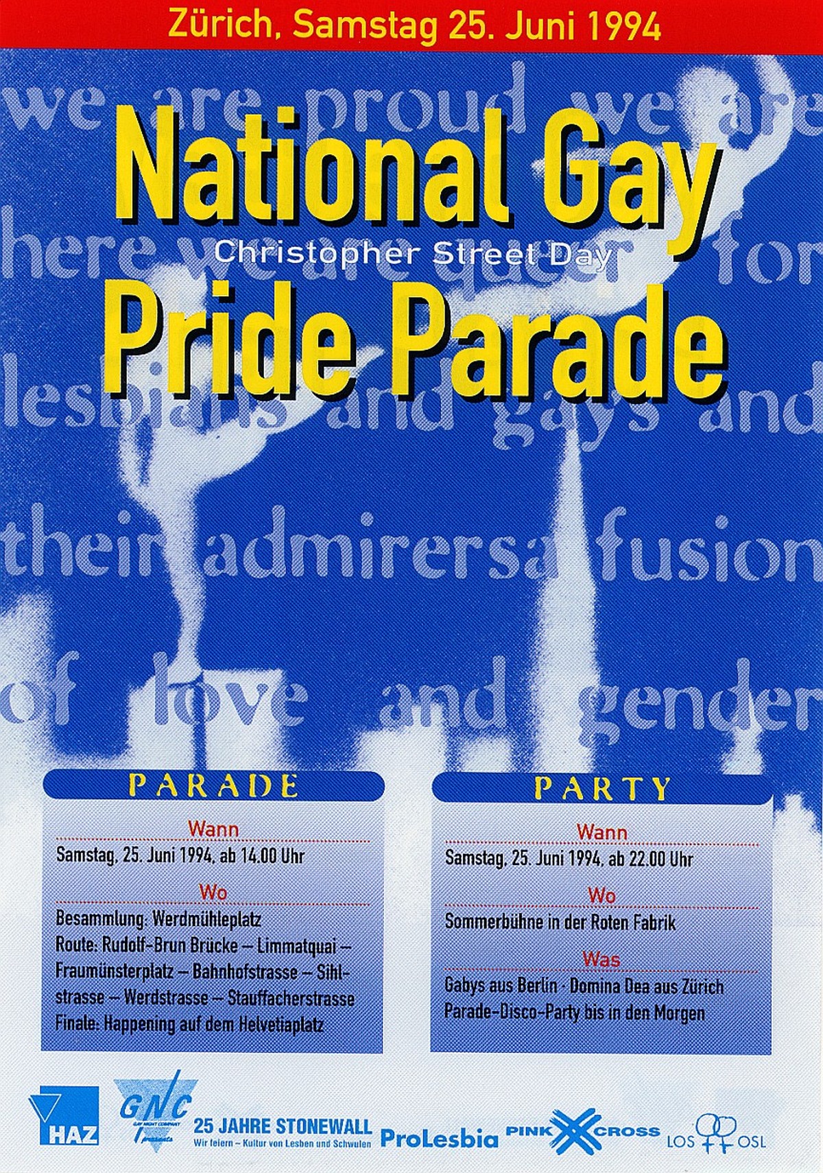 National Gay Pride Parade, Zürich (Christopher Street Day) 1994