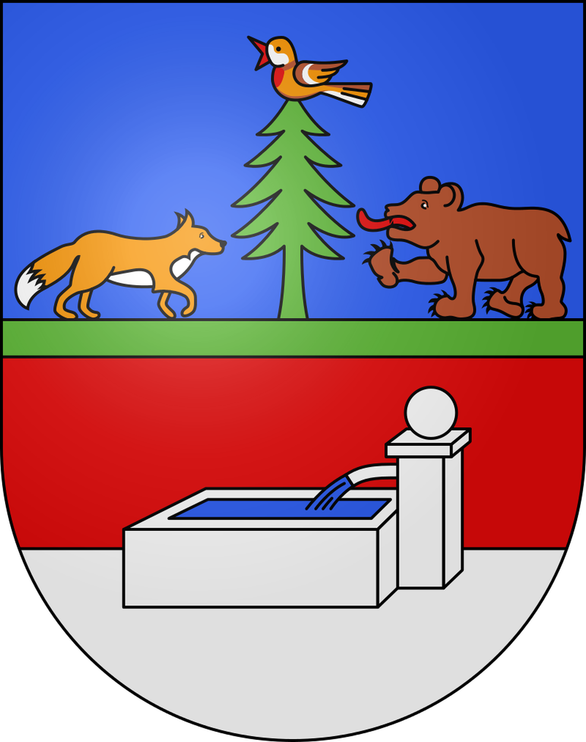 Gemeindewappen mit Tieren, Bassins VD