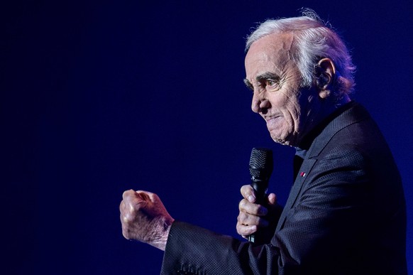 epa07061312 (FILE) French singer Charles Aznavour performs at the Heineken Music Hall in Amsterdam, The Netherlands, 21 January 2016 (reissued 01 October 2018). According to reports Armenian-born Fren ...