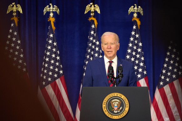epa10523160 US President Joe Biden speaks at the Boys &amp; Girls Club of West San Gabriel Valley in Monterey Park, California, USA, 14 March 2023. Biden announced a new executive order trying to redu ...