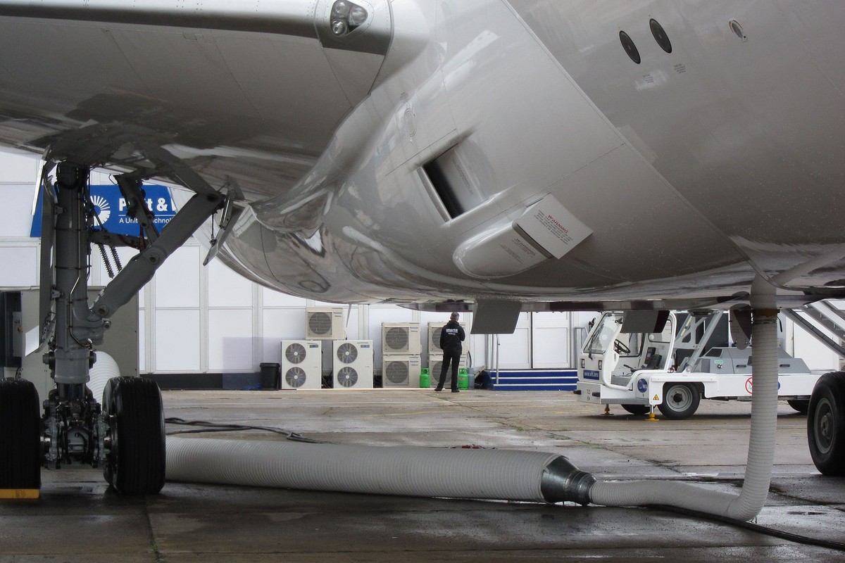 Lufteinlass der Boeing 787 «Dreamliner» am Rumpf.