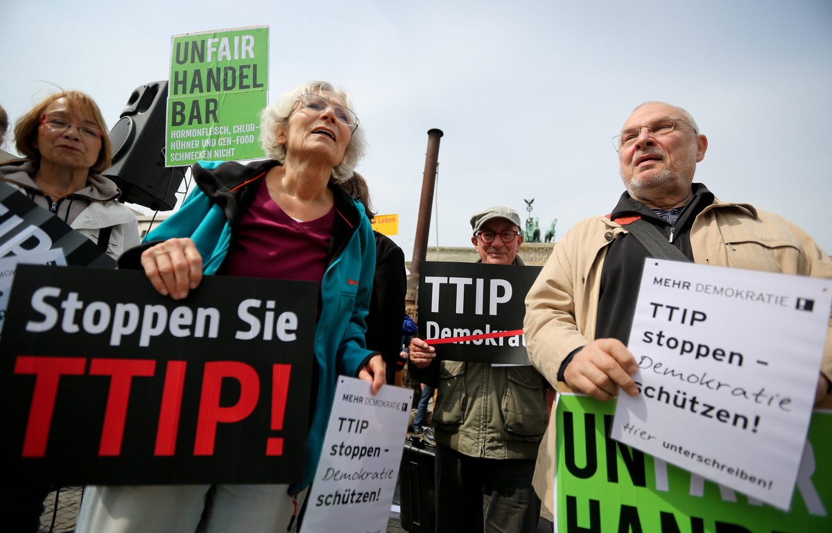Am 6. Mai fanden in Berlin Demonstrationen gegen das Freihandelsabkommen statt.