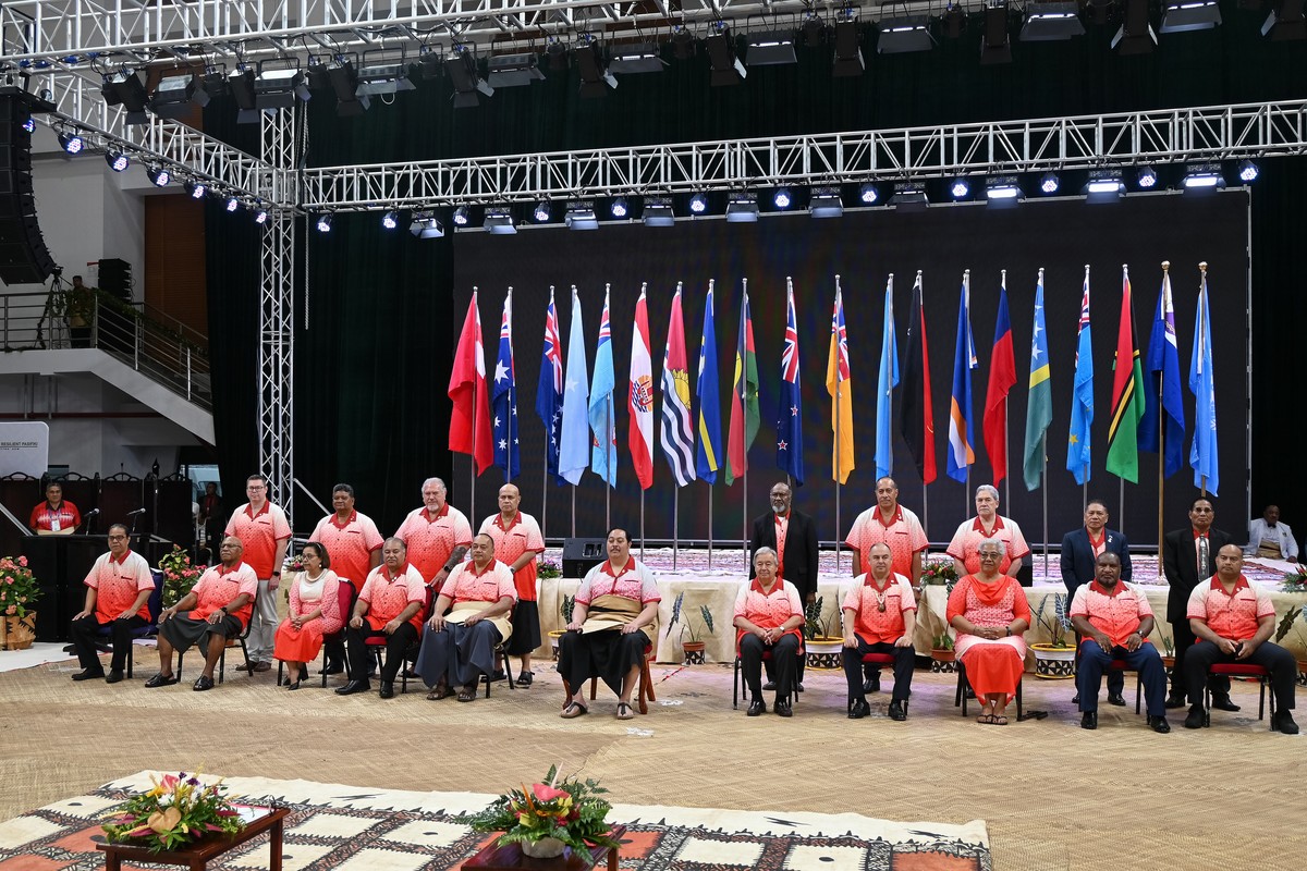 epa11564953 Pacific Island Leaders attend the 53rd Pacific Islands Forum Leaders Meeting in Nuku'alofa, Tonga, 26 August 2024. The 53rd Pacific Islands Forum Leaders Meeting will be held in Tonga ...