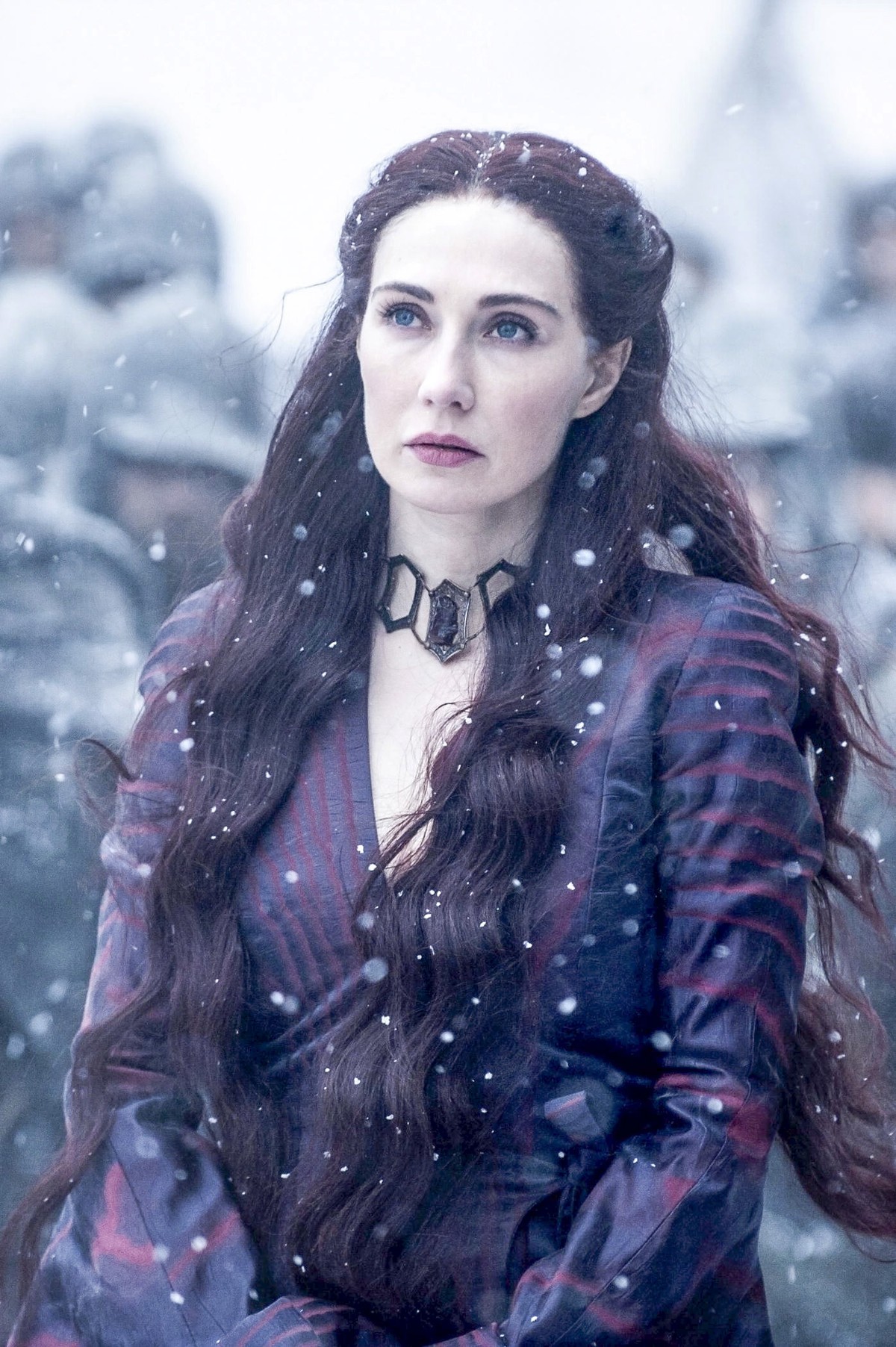 This photo provided by courtesy of HBO shows, Carice van Houten, in a scene from "Game of Thrones," season 5. The HBO television series panel for "Game of Thrones" is scheduled for ...