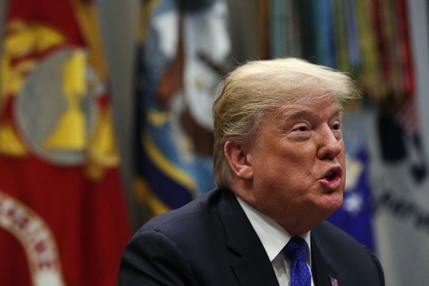 epa06417090 US President Donald J. Trump speaks during a meeting in the Roosevelt Room of the White House, Washington, DC, USA, 04 January 2018. President Trump met with Republican members of the Sena ...