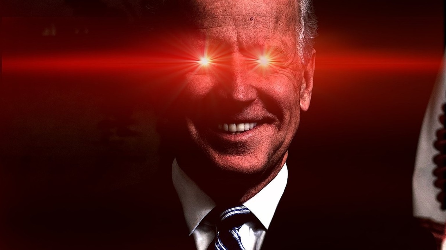 Biden rote Augen red eyes conspiracy Dark Brandon