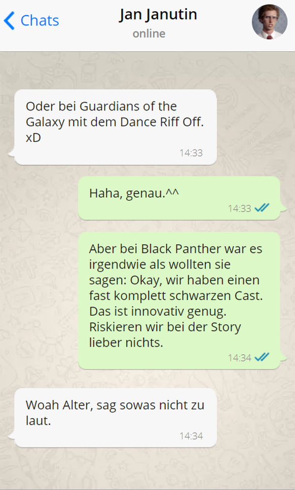whatsapp Verlauf Black Panther Marvel Review