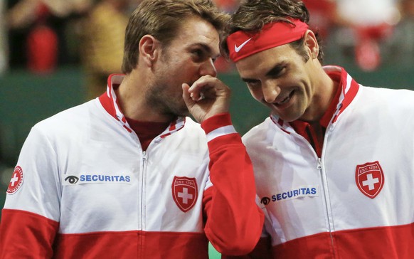 Treten Wawrinka und Federer trotz der komfortablen 2:0-Führung im Doppel gemeinsam an?