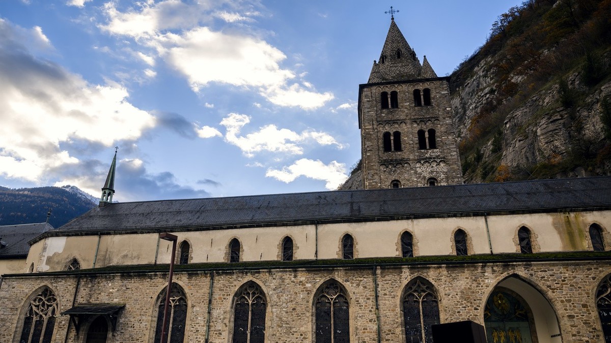 Une vue de l'Abbaye de Saint-Maurice le mercredi 22 novembre 2023 a Saint-Maurice. (KEYSTONE/Jean-Christophe Bott)