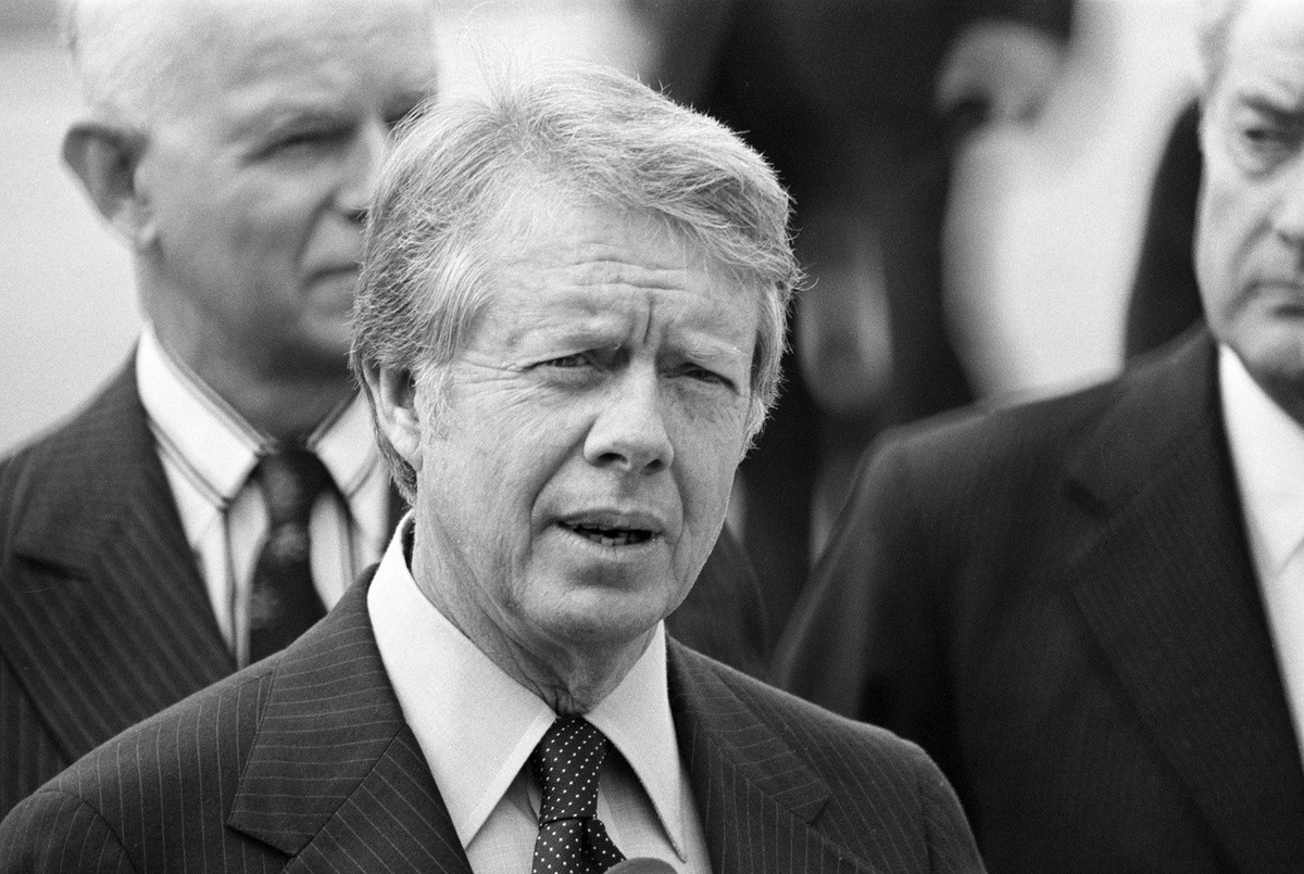 Jimmy Carter à l'aéroport de Genève