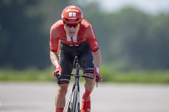 Marc Hirschi im Zeitfahren anlaesslich der Rad Schweizermeisterschaft vom Mittwoch, 26. Juni 2019 in Weinfelden. (KEYSTONE/Urs Flueeler)