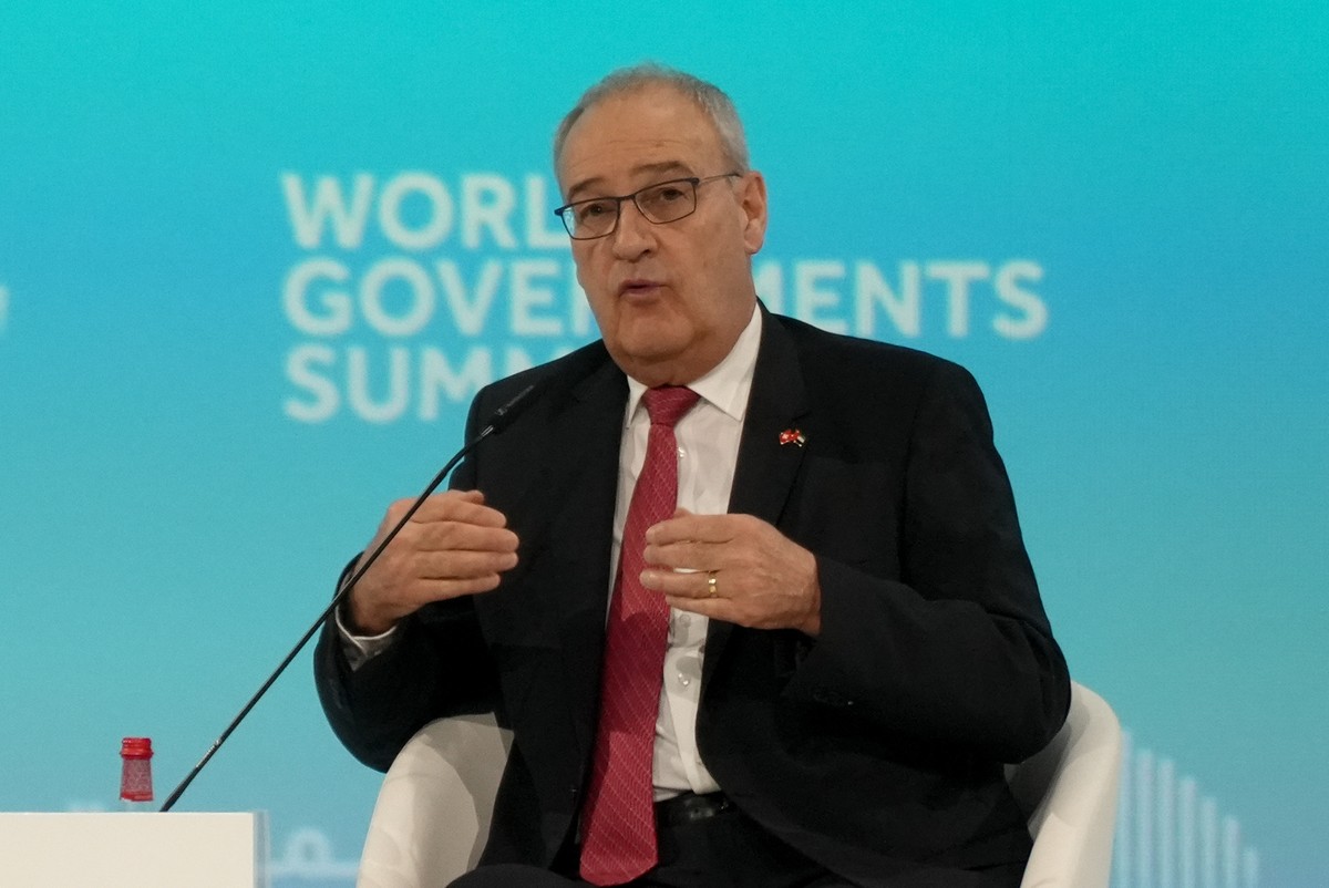 Swiss President Guy Parmelin talks during the World Governments Summit in Dubai, United Arab Emirates, Tuesday, Feb. 3, 2026. (AP Photo/Bassam Hatoum)
Guy Parmelin