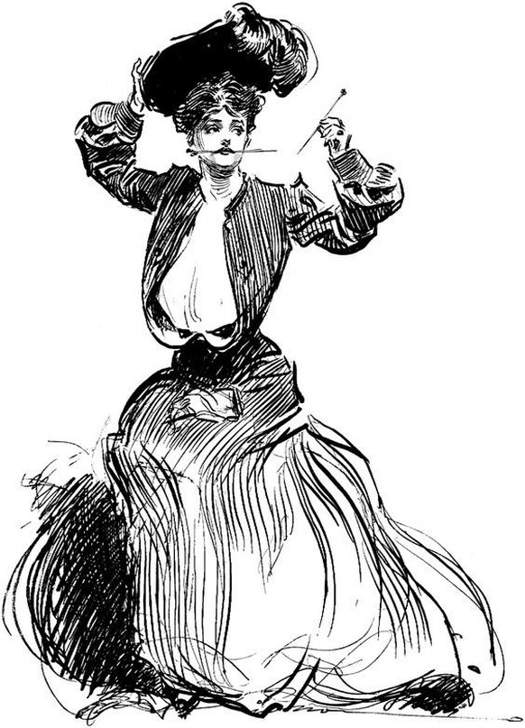 Hat-Pin Girl by Charles Dana Gibson, ca. 1905
Public domain