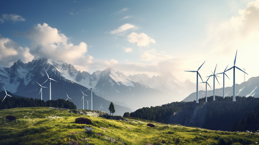 Windenergie Schweiz Midjourney