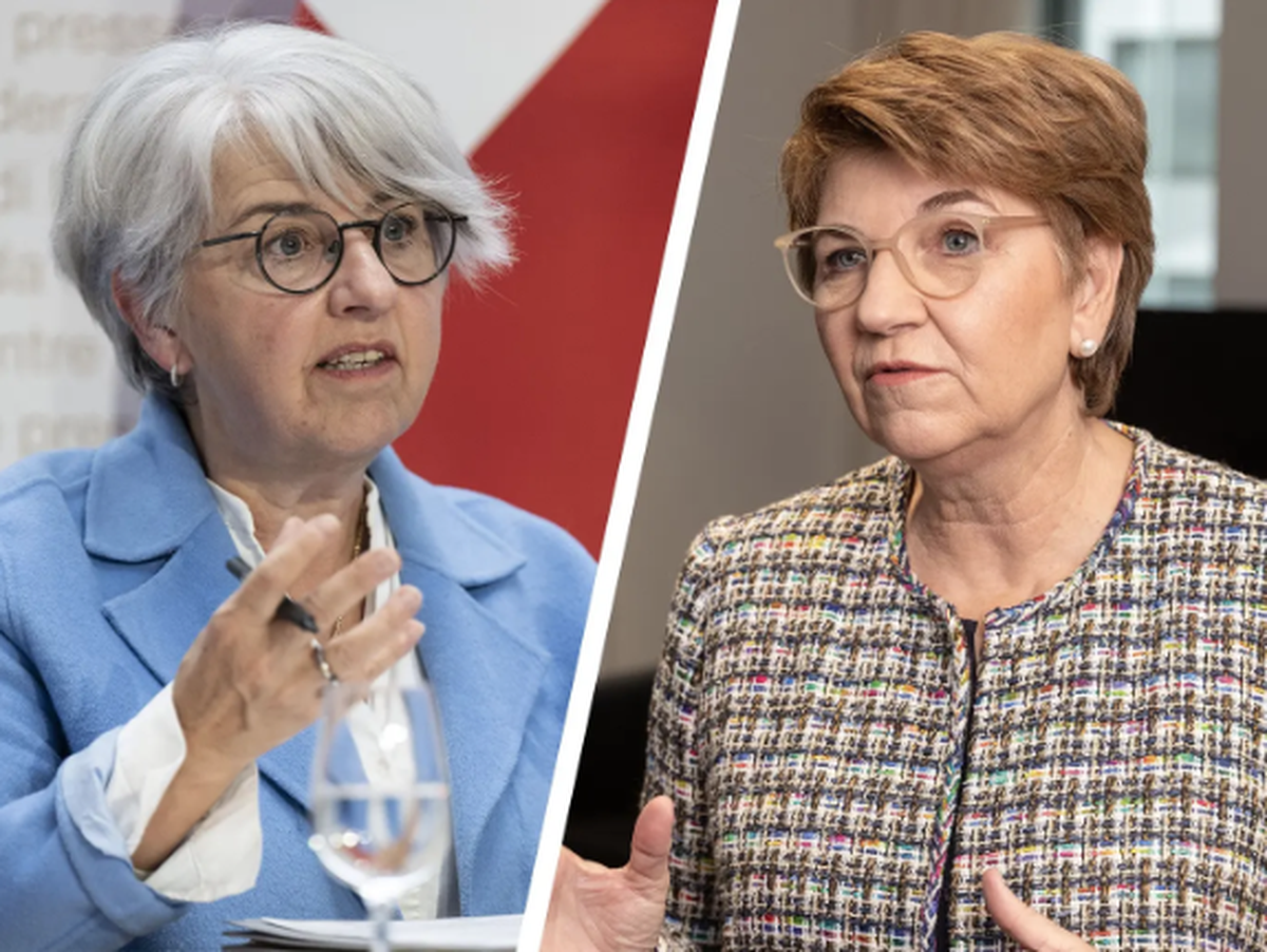 Sitzung mit Nebengeräuschen: Bundesrätin Elisabeth Baume-Schneider (links) und Bundespräsidentin Viola Amherd.