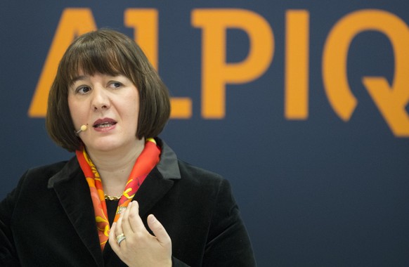 Die CEO von Alpiq Jasmin Staiblin spricht anlaesslich der Bilanzmedienkonferenz vom Montag, 7. Maerz 2016, im Hauptsitz in Olten. Der Energiekonzern Alpiq schreibt erneut tiefrote Zahlen. Der Reinverl ...