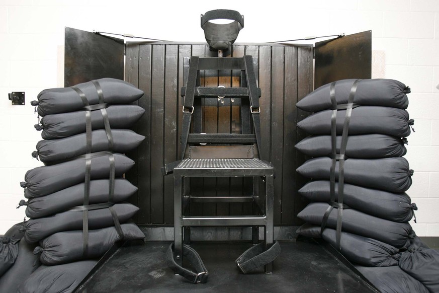Die Vorrichtung für Exekutionen durch Erschiessungskommandos im Utah State Prison.