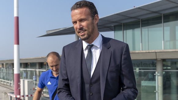 Basel&#039;s and sports director Marco Streller upon his departure the day before the UEFA Champions League second qualifying round first leg match between Greece&#039;s PAOK FC and Switzerland&#039;s ...