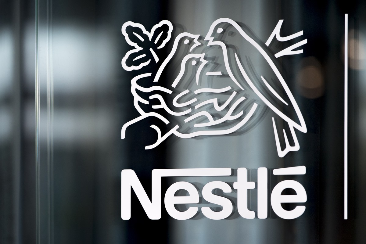 ARCHIVBILD ZUR BMK VON NESTLE -- Nestle's logo is pictured during the 2018 full-year results press conference of the food and drinks giant Nestle, in Vevey, Thursday, February 14, 2019.(KEYSTONE/ ...