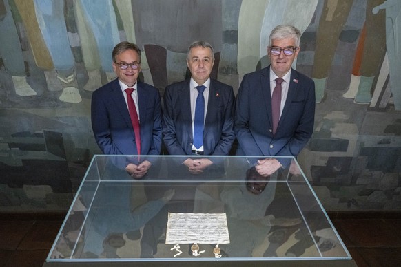 Der Bundesrat Ignazio Cassis, mitte, Tessiner Staatsratspr