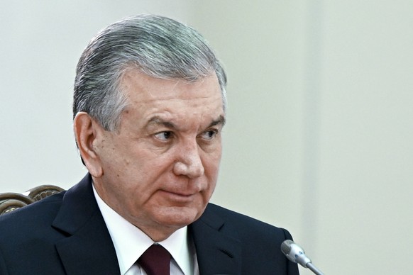 Uzbekistan&#039;s President Shavkat Mirziyoyev attends a meeting of Presidents of ex-Soviet nations which are members of the Commonwealth of Independent States, at Konstantin Palace in Strelna, outsid ...