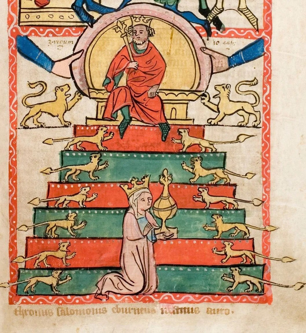 Das salomonische Urteil ist eine biblische Erzählung mit König Salomo als Richter: Zwei Frauen streiten sich um ein Kind. Salomo schlägt vor, das Kind zu teilen, woraufhin die wahre Mutter ihre Ansprü ...