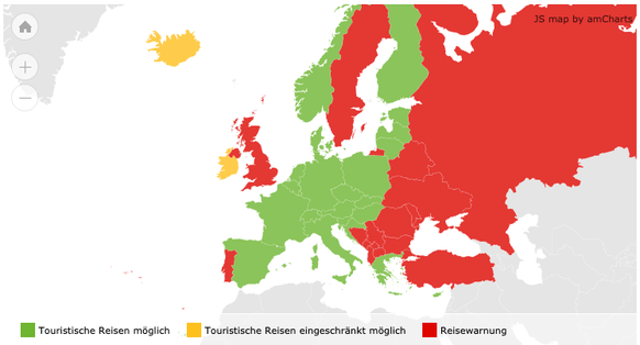 Wer aus den roten Ländern via Österreich in die Schweiz reisen will, muss das Durchreise-Formular ausfüllen.