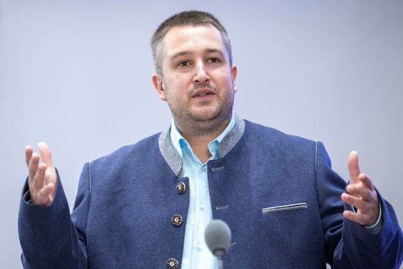 Anian Liebrand, Koordinator des ueberparteilichen Abstimmungskomitees ''Nein zur Ehe fuer alle'' lanciert den Abstimmungskampf und praesentiert die Argumente des Komitees, am Freit ...