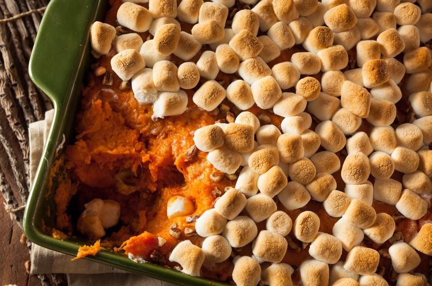 sweet potato casserole marshmallows süsskartoffel gratin usa food essen