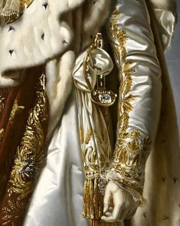 Detail von Napoleon-Porträt mit Regent-Diamant https://en.wikipedia.org/wiki/Regent_Diamond