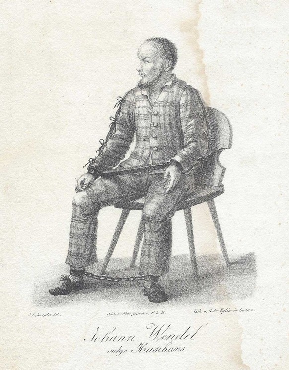 Porträt von Johann Wendel, auch bekannt als «Krusihans». Lithografie von 1826.
https://commons.wikimedia.org/wiki/File:Krusihans.jpg