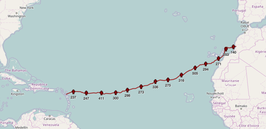 Von Marokko an den Kanaren vorbei übers weite Meer bis in die Karibik: Bertishs langer Weg.