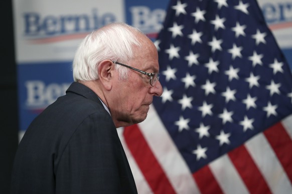 Democratic presidential candidate, Sen. Bernie Sanders, I-Vt., arrives to speak to reporters Thursday March 12, 2020, in Burlington, Vt. (AP Photo/Charles Krupa)
Bernie Sanders