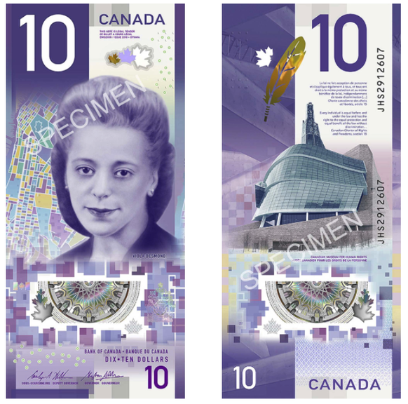 Die 10-Dollar-Note aus Kanada.