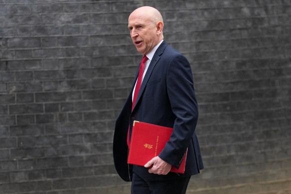 John Healey, Britain's Secretary of State for Defence, arrives for a cabinet meeting at Downing Street in London, Tuesday, Feb. 10, 2026.(AP Photo/Kin Cheung)
Epstein Britain Politics