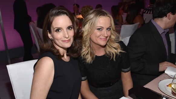 Tina Fey, left, and Amy Poehler attend ELLE's 21st annual Women In Hollywood Awards at the Four Seasons Hotel on Monday, Oct. 20, 2014, in Los Angeles. (Photo by John Shearer/Invision/AP)